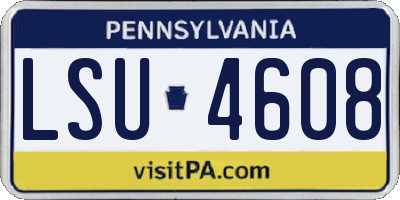 PA license plate LSU4608