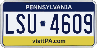 PA license plate LSU4609