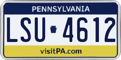 PA license plate LSU4612