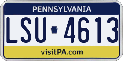 PA license plate LSU4613