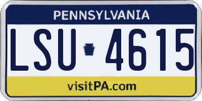 PA license plate LSU4615