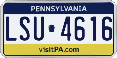 PA license plate LSU4616