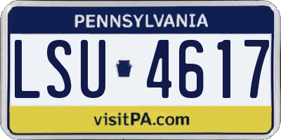 PA license plate LSU4617