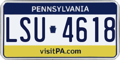 PA license plate LSU4618