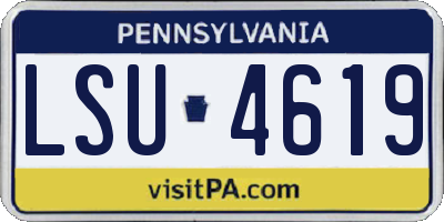 PA license plate LSU4619
