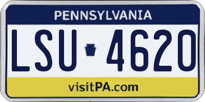 PA license plate LSU4620