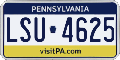 PA license plate LSU4625