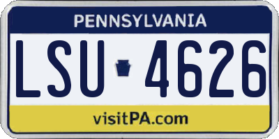 PA license plate LSU4626