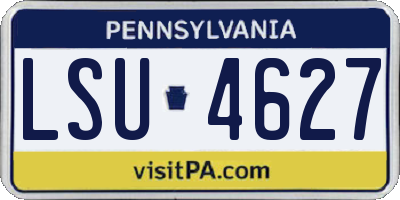 PA license plate LSU4627