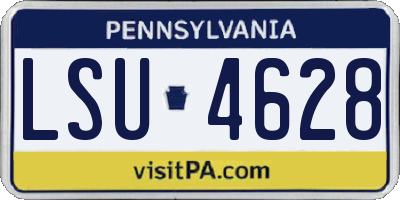 PA license plate LSU4628