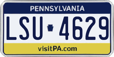 PA license plate LSU4629
