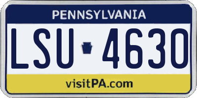 PA license plate LSU4630