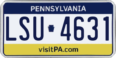 PA license plate LSU4631