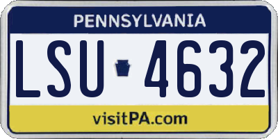 PA license plate LSU4632