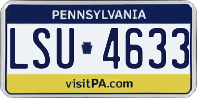 PA license plate LSU4633