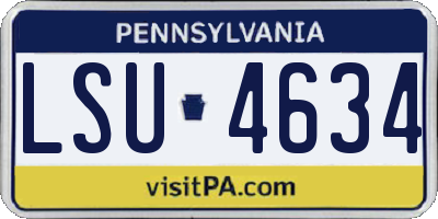 PA license plate LSU4634