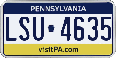 PA license plate LSU4635