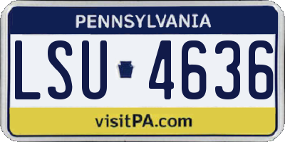 PA license plate LSU4636