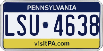 PA license plate LSU4638