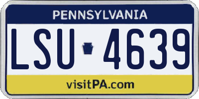 PA license plate LSU4639