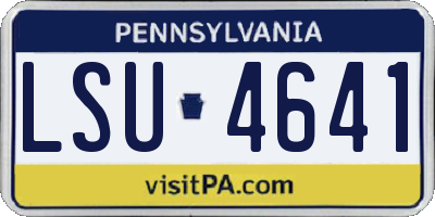 PA license plate LSU4641