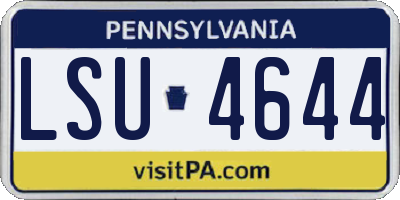 PA license plate LSU4644