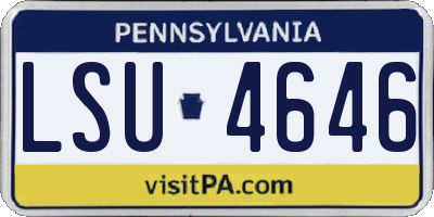 PA license plate LSU4646