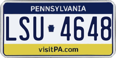PA license plate LSU4648