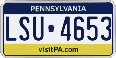 PA license plate LSU4653