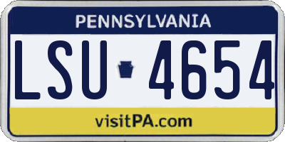 PA license plate LSU4654