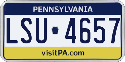 PA license plate LSU4657
