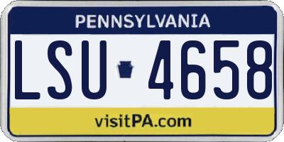 PA license plate LSU4658
