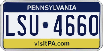 PA license plate LSU4660
