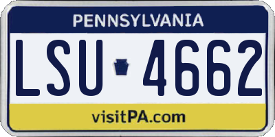 PA license plate LSU4662