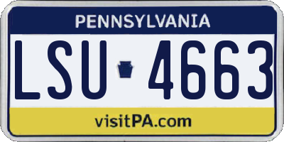 PA license plate LSU4663