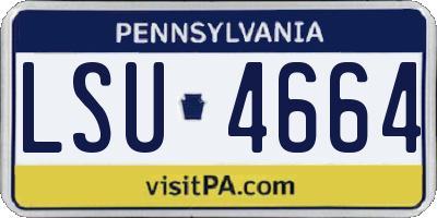 PA license plate LSU4664