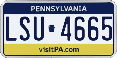 PA license plate LSU4665