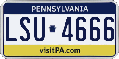 PA license plate LSU4666