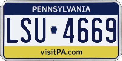 PA license plate LSU4669