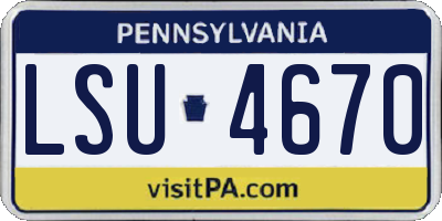 PA license plate LSU4670