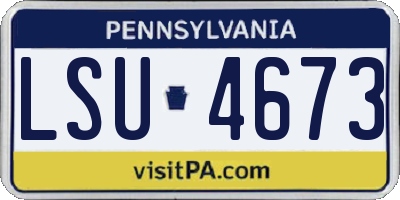 PA license plate LSU4673