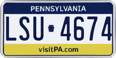 PA license plate LSU4674