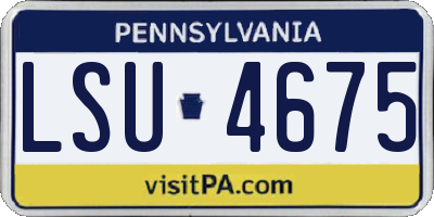 PA license plate LSU4675