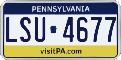 PA license plate LSU4677