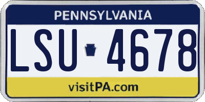 PA license plate LSU4678
