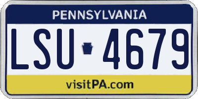 PA license plate LSU4679