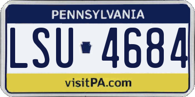 PA license plate LSU4684