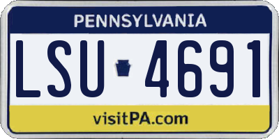 PA license plate LSU4691