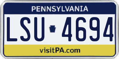 PA license plate LSU4694
