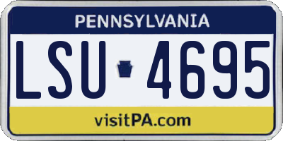PA license plate LSU4695
